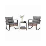 3-Piece Outdoor Rocking Chair Set