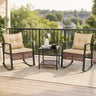 3-Piece Outdoor Rocking Chair Set