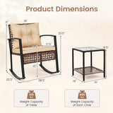 3-Piece Outdoor Rocking Chair Set