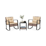 3-Piece Outdoor Rocking Chair Set