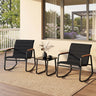 3 Piece Outdoor Rocking Bistro Set Porch Rocker Chairs