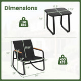 3 Piece Outdoor Rocking Bistro Set Porch Rocker Chairs