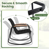 3 Piece Outdoor Rocking Bistro Set Porch Rocker Chairs