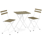 3 Piece Patio Acacia Wood Bistro Set with Slatted Seat and Tabletop