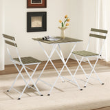 3 Piece Patio Acacia Wood Bistro Set with Slatted Seat and Tabletop