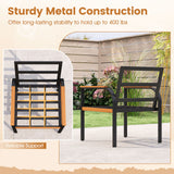 3 Piece Patio Furniture Set Outdoor Conversation Set with Coffee Table-Grey