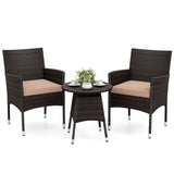 3 Piece Patio Furniture Set Outside Bistro Set for Porch