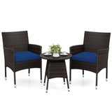 3 Piece Patio Furniture Set Outside Bistro Set for Porch