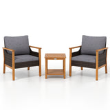 3 Piece Patio Furniture Set-Gray