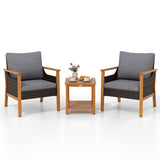 3 Piece Patio Furniture Set-Gray