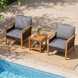 3 Piece Patio Furniture Set-Gray
