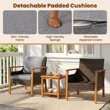 3 Piece Patio Furniture Set-Gray