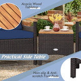 3 Pieces Patio Rattan Furniture Set with Removable Cushion