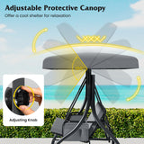 3-Piece Patio Swing with Canopy Removable Cushions and Side Pockets