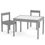 3-Piece Toddler Activity Table Set with Solid Rubber Wood Frame