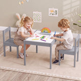 3-Piece Toddler Activity Table Set with Solid Rubber Wood Frame