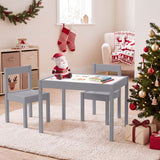 3-Piece Toddler Activity Table Set with Solid Rubber Wood Frame