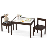 3-Piece Toddler Activity Table Set with Solid Rubber Wood Frame