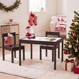 3-Piece Toddler Activity Table Set with Solid Rubber Wood Frame