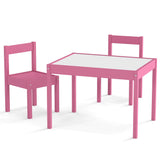 3-Piece Toddler Activity Table Set with Solid Rubber Wood Frame