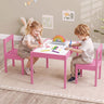 3-Piece Toddler Activity Table Set with Solid Rubber Wood Frame