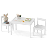 3-Piece Toddler Activity Table Set with Solid Rubber Wood Frame