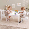 3-Piece Toddler Activity Table Set with Solid Rubber Wood Frame