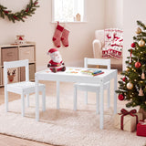 3-Piece Toddler Activity Table Set with Solid Rubber Wood Frame