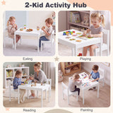 3-Piece Toddler Activity Table Set with Solid Rubber Wood Frame