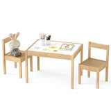 3-Piece Toddler Activity Table Set with Solid Rubber Wood Frame