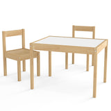 3-Piece Toddler Activity Table Set with Solid Rubber Wood Frame