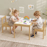 3-Piece Toddler Activity Table Set with Solid Rubber Wood Frame