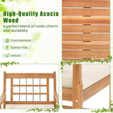 3 Piece Wood Patio Furniture Set with Seat Cushions and Acacia Wood Frame