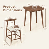 3 Pieces Bar Table and Chairs Counter Height Kitchen Table with 2 Bar Stools
