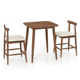 3 Pieces Bar Table and Chairs Counter Height Kitchen Table with 2 Bar Stools
