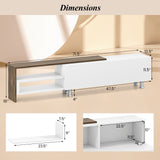 3 Pieces Farmhouse TV Stand for TVs up to 80 Inch with Cabinet and Compartments-White