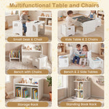 3 Pieces Kids Table and Chair Set with Space-saving Toddler Table and 2 Chairs