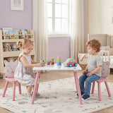 3 Pieces Kids Table and Chairs Set with Animal Patterns for Kids