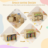 3 Pieces Kids Wooden Table and Chair Set