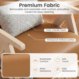 3 Pieces Living Room Furniture Set with Rubber Wood Frame