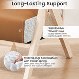 3 Pieces Living Room Furniture Set with Rubber Wood Frame
