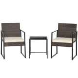 3 Pieces Modern Heavy Duty Patio Furniture Set with Coffee Table