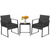 3 Pieces Modern Heavy Duty Patio Furniture Set with Coffee Table