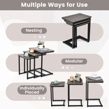 3 Pieces Multifunctional Coffee End Table Set