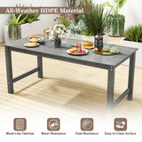 3 Pieces Outdoor Dining Table Set with 2 Benches