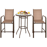 3 Pieces Outdoor Patio Bar Table Stool Set