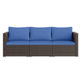 3 Pieces Patio Sectional Sofa Set with Soft Cushions