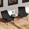 3 Pieces PE Rattan Conversation Set with Cushioned Papasan Chairs
