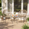 3PCS Patio Acapulco Furniture Bistro Set with GlassTable