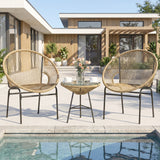 3PCS Patio Acapulco Furniture Bistro Set with GlassTable